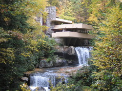 Image of Frank Lloyd Wright draws up Fallingwater plans in two hours