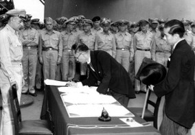 Image of The Empire of Japan Signs Surrender Papers