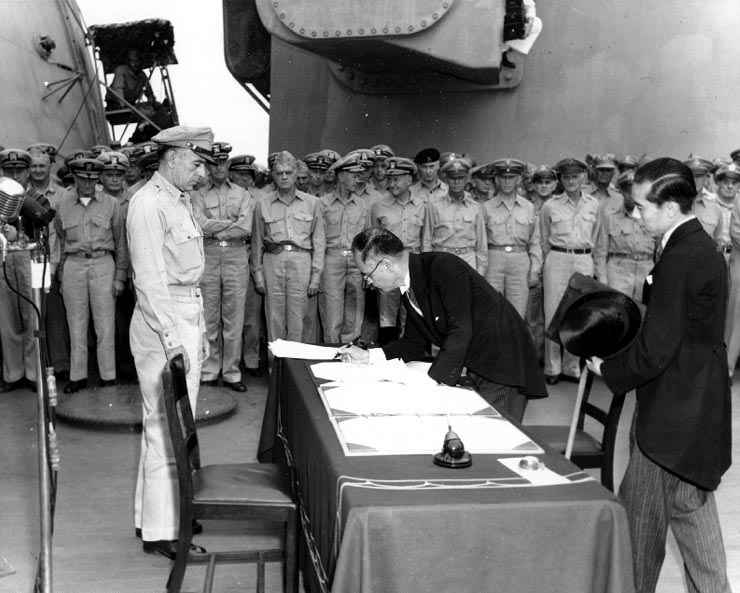 The Empire of Japan Signs Surrender Papers