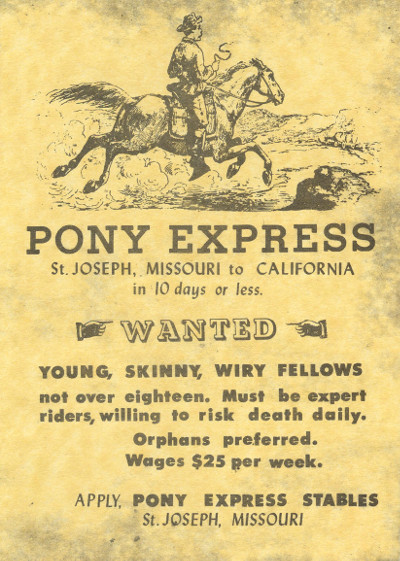 First Westbound Pony Express rider leaves St. Joseph, Missouri