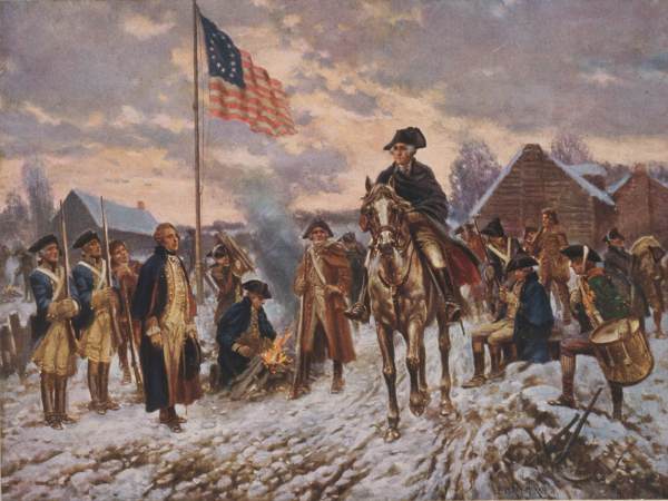 Gen. Washington makes camp at Valley Forge, Pennsylvania