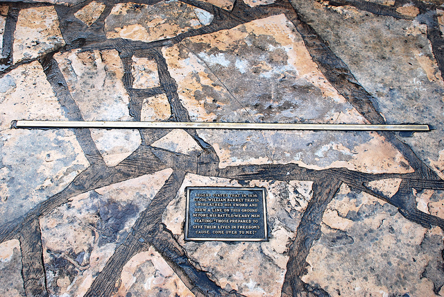 Lt. Col. Travis Draws Line In Sand At Alamo