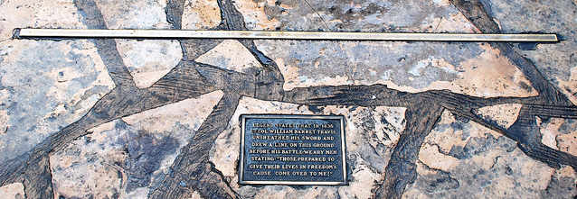 Image of Lt. Col. Travis Draws Line In Sand At Alamo